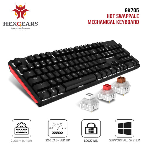 HEXGEARS GK705 Hot Swap Switch Anti-Ghosting Mechanical Keyboard