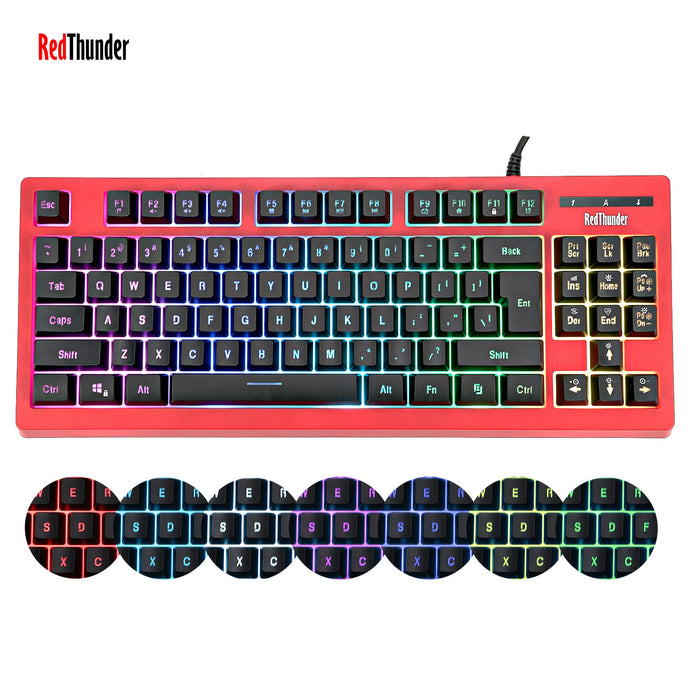 RedThunder K870 RGB Backlit Computer Wired Keyboard