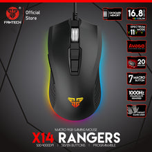 Load image into Gallery viewer, FANTECH X14 Optical Adjustable 4800 DPI 7D Macro Professional Wired Gaming Mouse